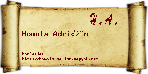 Homola Adrián névjegykártya